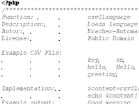 Transform a csv file to a language specific array